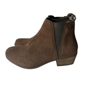 Skechers Arch Fit Leather Lasso Ankle Boots Size 9.5 Chocolate Brown Booties